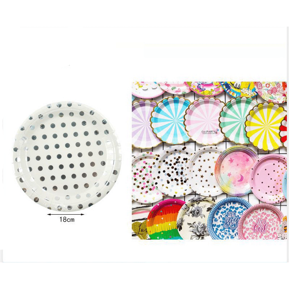 Χαρτινα Πιατακια Party Πουα Ασημι 6 Τμχ 18 Εκ